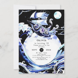 Boho Treasure Hunt Pirat Birthday Inbjudningar