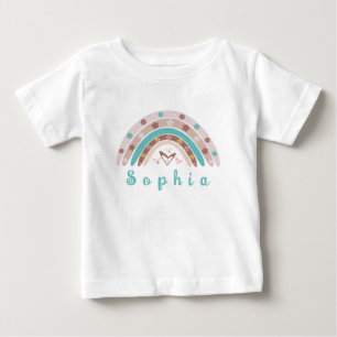 Boho Trendig Rainbow med Personlig Namn T Shirt