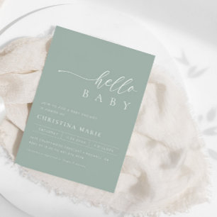 Boho Trendig Teal Gender Neutral Baby Shower Inbjudningar
