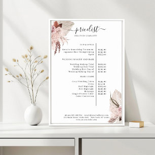 Boho-Trendigets prislista Poster