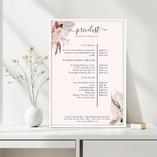 Boho-Trendigets prislista Poster