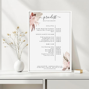Boho-Trendigets prislista Poster