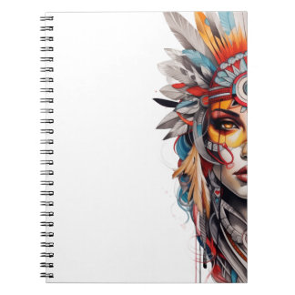 Boho Tribal Akvarell Kvinna Anteckningsbok 