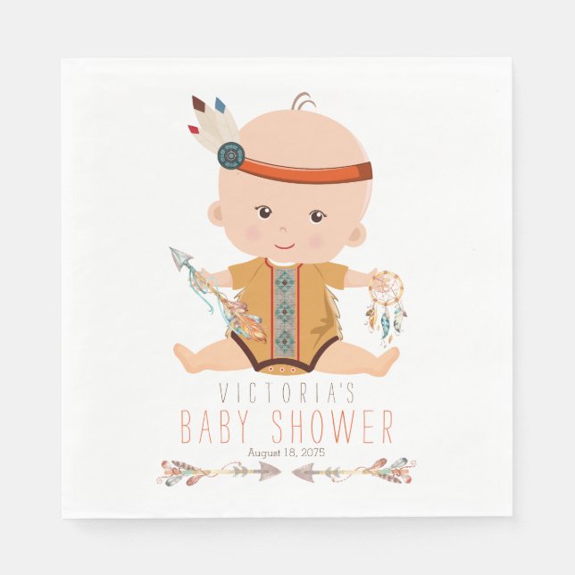 Boho Tribal Baby Shower Servetter (Framsidan)