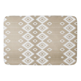 Boho Tribal Beige White Geometric Badrumsmatta