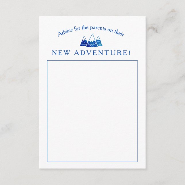 Boho Tribal Blue Äventyr Baby Shower Rådkort (Framsida)