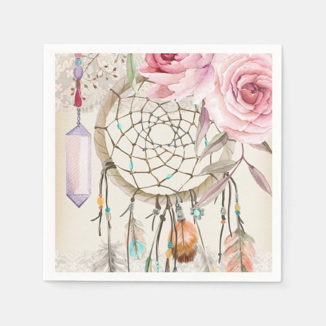 Boho Tribal Chic DreamCatcher & Ro Pappersservett (Framsidan)