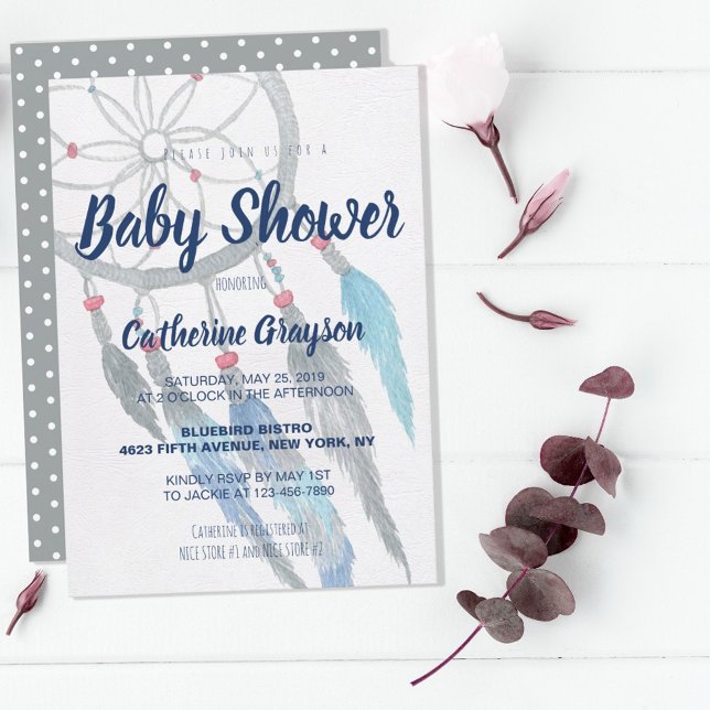 Boho Tribal Dreamcatcher Baby Shower-inbjudan Inbjudningar (Skapare uppladdad)