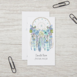 Boho Tribal Drömfångare Pilar Fjädrar Blommor Visitkort