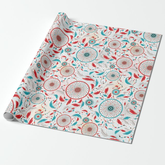 Boho Tribal fjäder Dreamcatcher Bröllop Presentpapper (Utrullad)