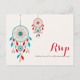 Boho Tribal fjäther Dreamcatcher Bröllop Vykort