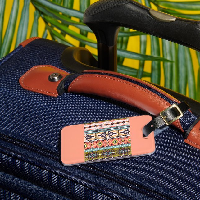 Boho Tribal Geometric Mönster Southwest Aztec Bagagebricka (Skapare uppladdad)