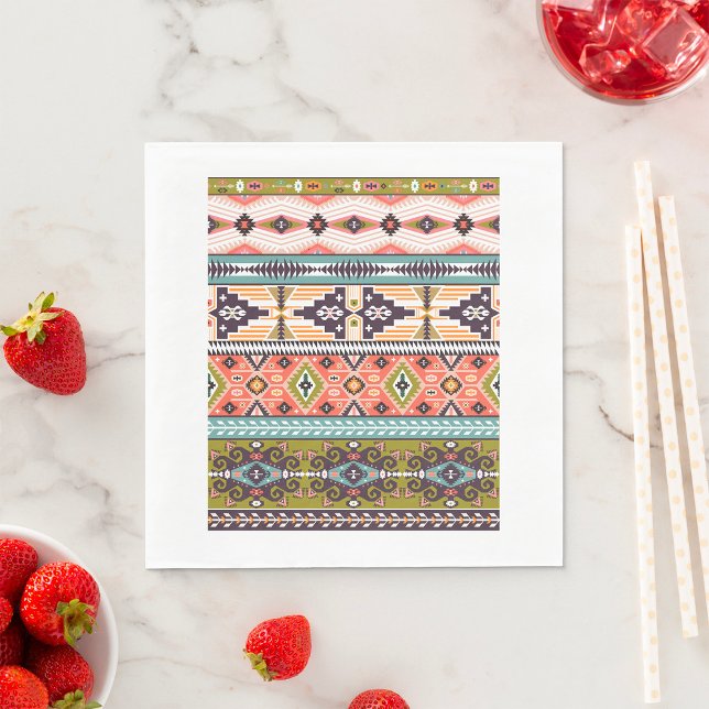 Boho Tribal Geometric Mönster Southwest Aztec Pappersservett (Skapare uppladdad)