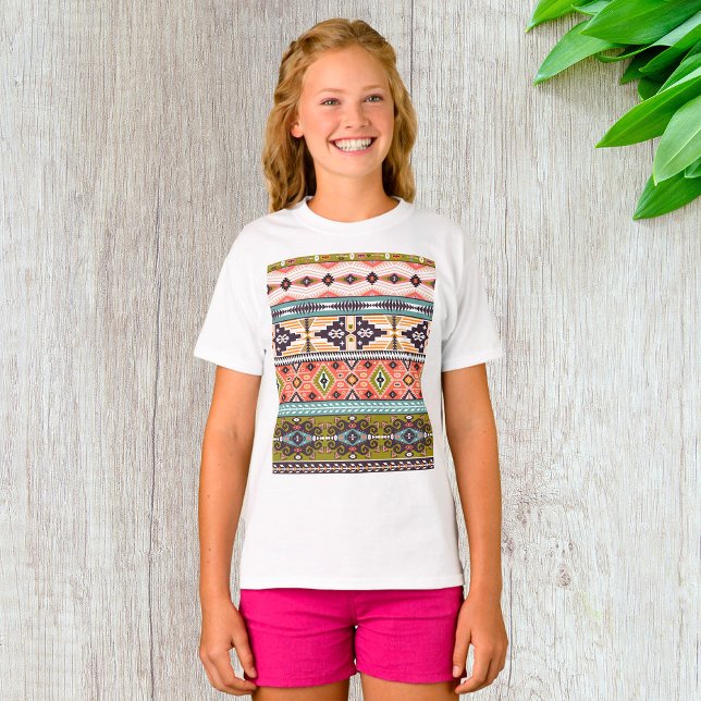 Boho Tribal Geometric Mönster Southwest Aztec T Shirt (Skapare uppladdad)