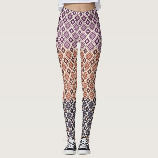 Boho Tribal Geometrisk  Leggings (Framsida)