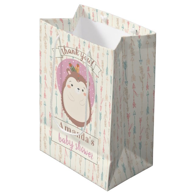 Boho Tribal Hedgehog Pastel Arrow Baby Shower (Framsidan Vinklad)