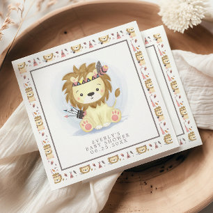 Boho Tribal Lejon Bebis Shower Pappersservett