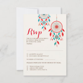 Boho Tribal-ludd Dreamcatcher Bröllop OSA Card Kort