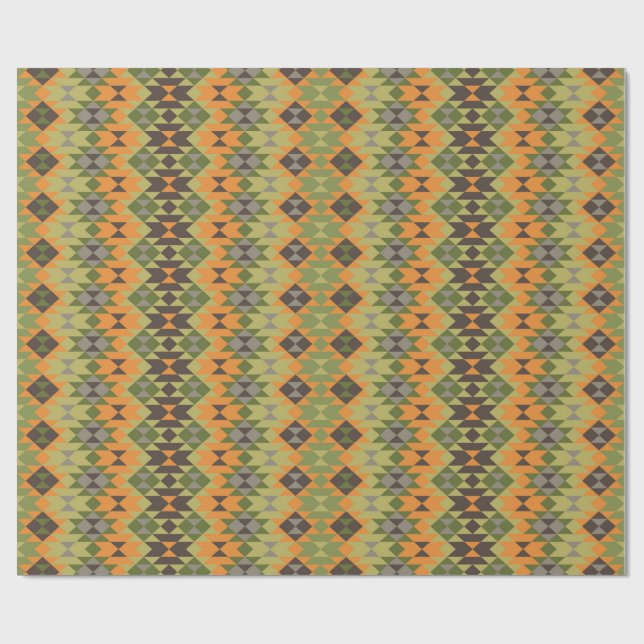 Boho Tribal Målning Geometrisk Grafik Presentpapper (Platt)