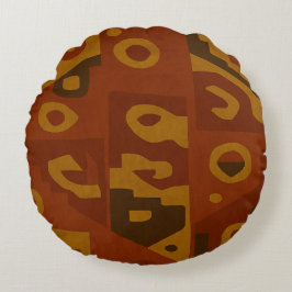Boho Tribal Mönster Round Pillow Rund Kudde