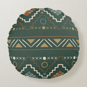Boho Tribal Mönster Rund Kudde