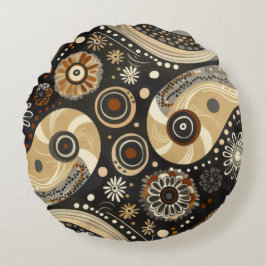 Boho Tribal Paisley & Mandala Kuddöverdrag Rund Kudde