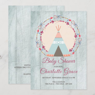 Boho Tribal Personlig Baby Shower Inbjudningar