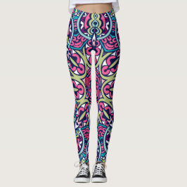 Boho Tribal Psychedelic Artistic Yoga Leggings