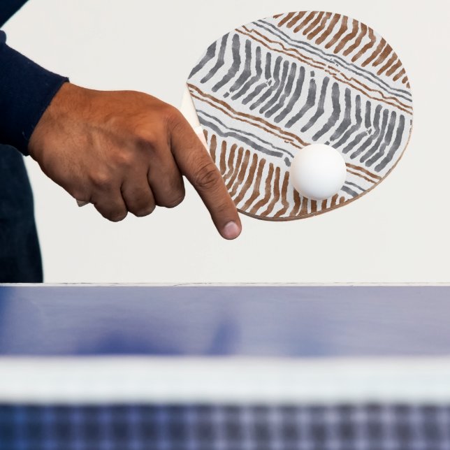 Boho Tribal Randig Ping Pong Paddle Pingisracket (Insitu)
