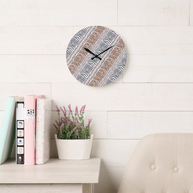 Boho Tribal Randig Väggklocka (Läsesal)