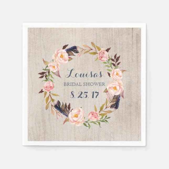 Boho Tribal Rustic Möhippa Napkins Pappersservett (Framsidan)