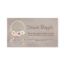 Boho Tribal Rustic Showe Diaper Raffle Biljett