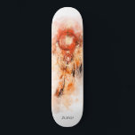 *~* Boho Tribal Shamanic Helig Dream Catcher Mini Skateboard Bräda 18,5 Cm<br><div class="desc">* Western BOHO American Watercolor Abstrakt Dream Catcher Journey med vackra Feathers som en Shamanic-symbol för en Native American Andlig Healer eller BOHEMIAM-design. *** färg är mestadels djupt RUST COPPER BRONZE färg på WHITE. Denna spritbaserade, esoteriska populära boho kreativ abstrakt modern drömmare och Fjäderdesign kommer med största sannolikhet att uppskattas...</div>