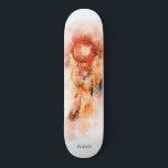 *~* Boho Tribal Shamanic Helig Dream Catcher Mini Skateboard Bräda 18,5 Cm<br><div class="desc">* Western BOHO American Watercolor Abstrakt Dream Catcher Journey med vackra Feathers som en Shamanic-symbol för en Native American Andlig Healer eller BOHEMIAM-design. *** färg är mestadels djupt RUST COPPER BRONZE färg på WHITE. Denna spritbaserade, esoteriska populära boho kreativ abstrakt modern drömmare och Fjäderdesign kommer med största sannolikhet att uppskattas...</div>