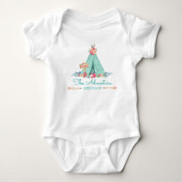 Boho Tribal TeePee-Äventyr Börjar Baby Flicka T Shirt