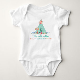 Boho Tribal TeePee-äventyret börjar Baby Girl T Shirt