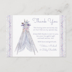 Boho Tribal Teepee Bebis Bebis Shower Tack Kort