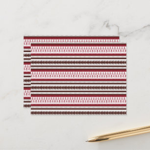 Boho Tribal vykort Rött mönster Rustik Aztekisk
