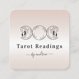 Boho Triple Måne Cream Reader Energy Healer Fyrkantigt Visitkort