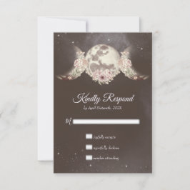 Boho Triple Måne Phases & Stars Handfasteing OSA Kort