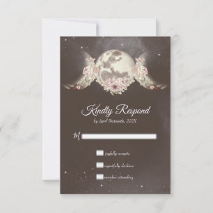 Boho Triple Måne Phases & Stars Handfasteing OSA Kort