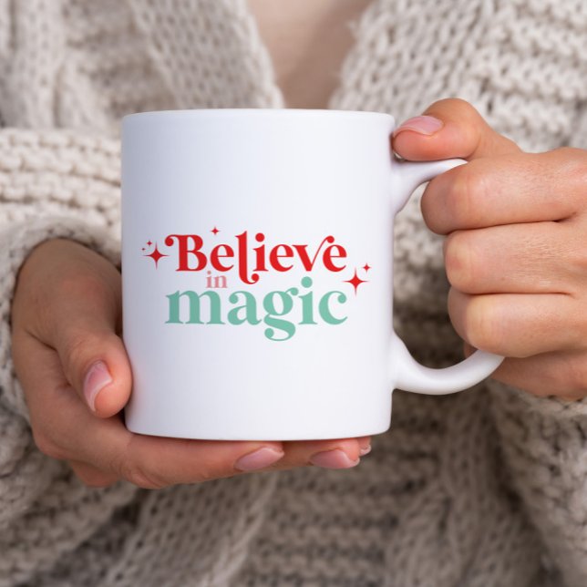 Boho Tro på magi jul modern font Kaffemugg (Skapare uppladdad)