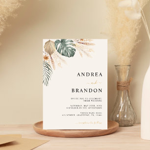 Boho Tropical Beach Destination Wedding Allt i ett Inbjudningar