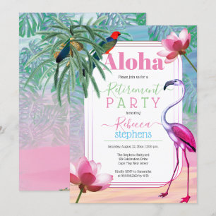 Boho Tropical Beach Watercolor Pension Party Inbjudningar