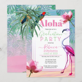 Boho Tropical Beach Watercolor Studentfest Inbjudningar