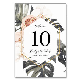 Boho Tropical Blommig | Personlig Bordsnummer