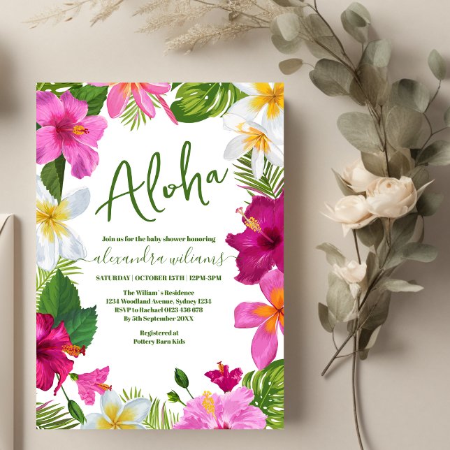 Boho tropical blommigt babydusch inbjudningar (Skapare uppladdad)