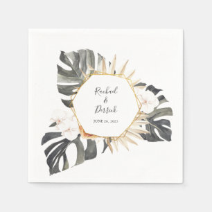 Boho Tropical Blommigt Beach Wedding Pappersservett