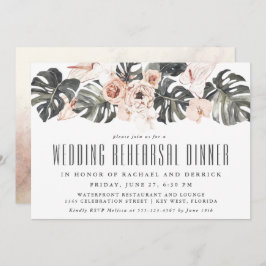 Boho Tropical Blommigt Bröllop Rehearsal Dinner Inbjudningar