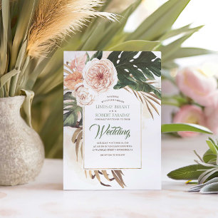 Boho Tropical Blommigt Desert bröllopsinbjudan Inbjudningar